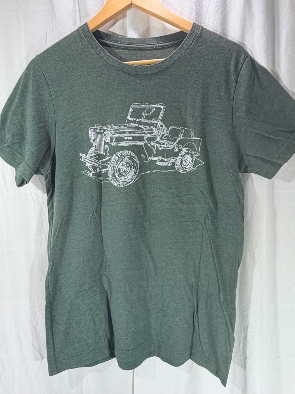 Men's Green Short Sleeve Graphic Jeep Tee
